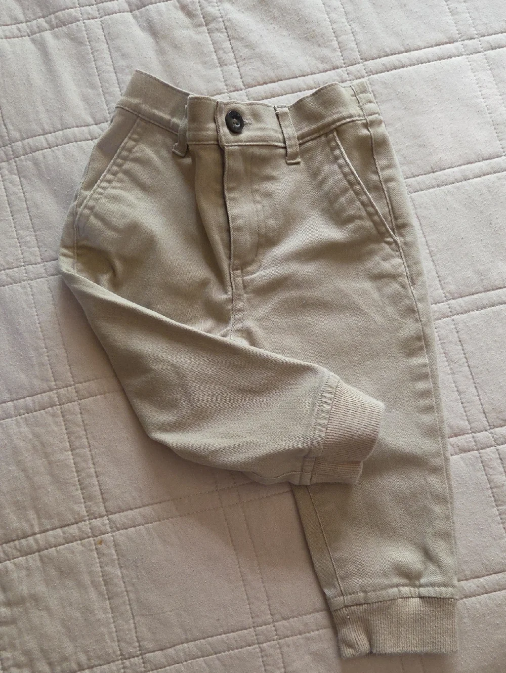 Janie and Jack Boys Tan Jogger Pants